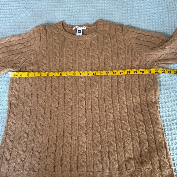 Vintage Gap Factory Wool Cable Knit Sweater Womens XL Brown Tan Y2K 2005 Stretch - Picture 6 of 8